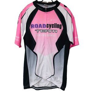 Zero Bike Cycling Jersey Top‎  Women's L Pink Black Breathable Short Sleeves Zip